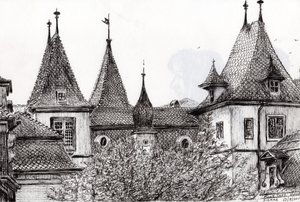 Sierre Rooftops Switzerland by Vincent Alexander Booth